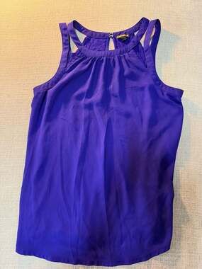 Express Royal Blue Chiffon Halter Sleeveless Tank Top Medium